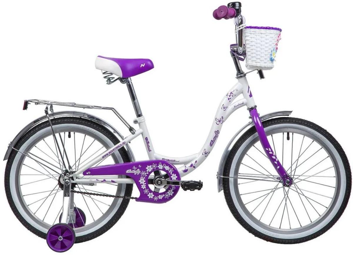 Велосипед Novatrack Butterfly 20 белый-фиолетовый