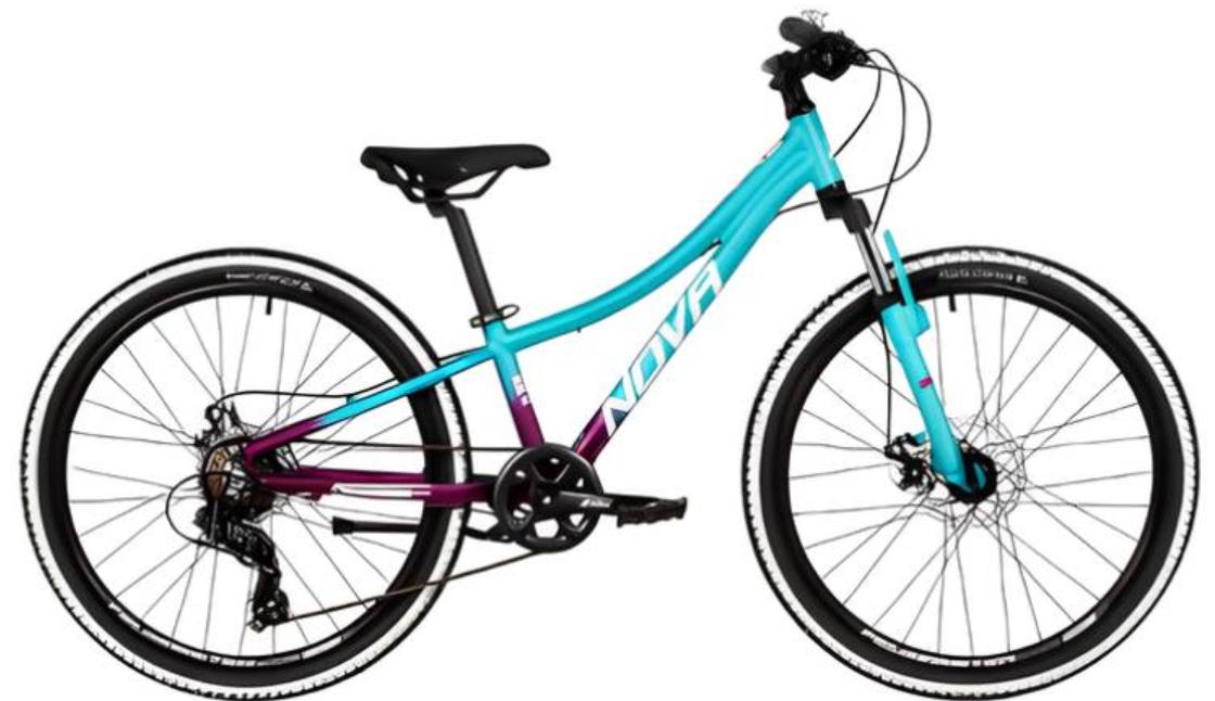 Велосипед Novatrack 24 Katrina 10 зелёный-фиолетовый
